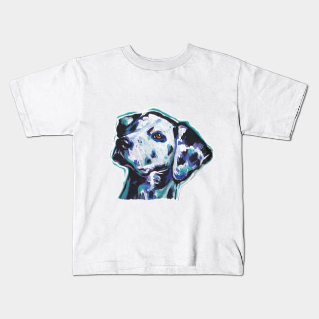 DALMATIAN Dog Bright colorful pop dog art Kids T-Shirt by bentnotbroken11